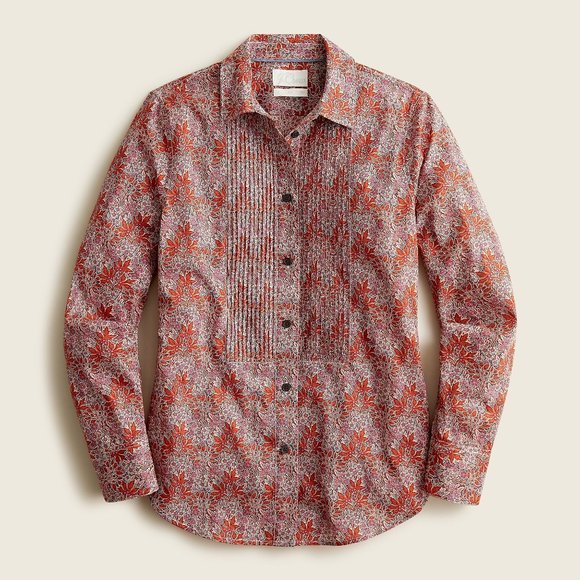 J. Crew Tops - J. Crew Liberty Fabrics Slim-Fit Tuxedo Shirt in Aubrey Forest Floral Size 6